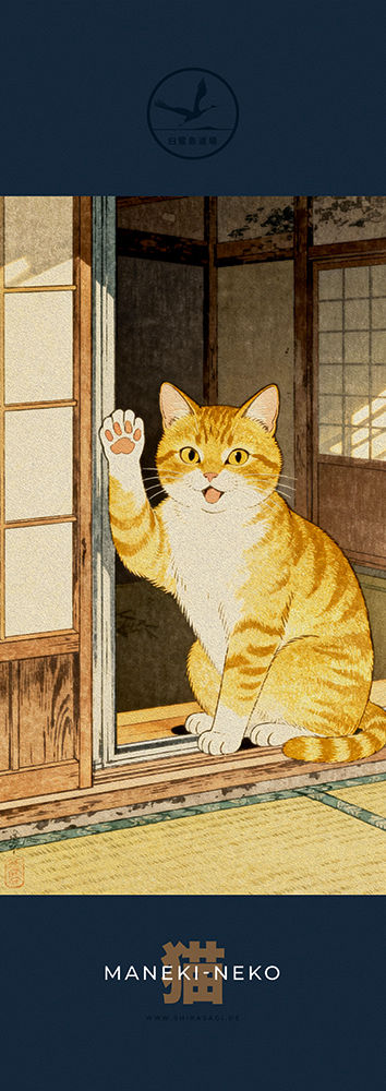 Shirasagi Shima Dojo Shop Dojo & Kunst Poster Design Maneki-neko