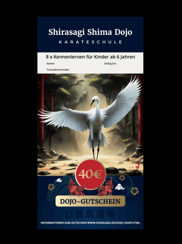 Gutscheine zum Kennenlernen im Shirasagi Shima Dojo